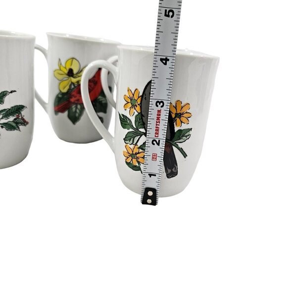 Vintage Leonard Polish 10 oz Porcelain Bird Coffee Tea Cup Mugs - Set of 4 - Picture 6 of 16